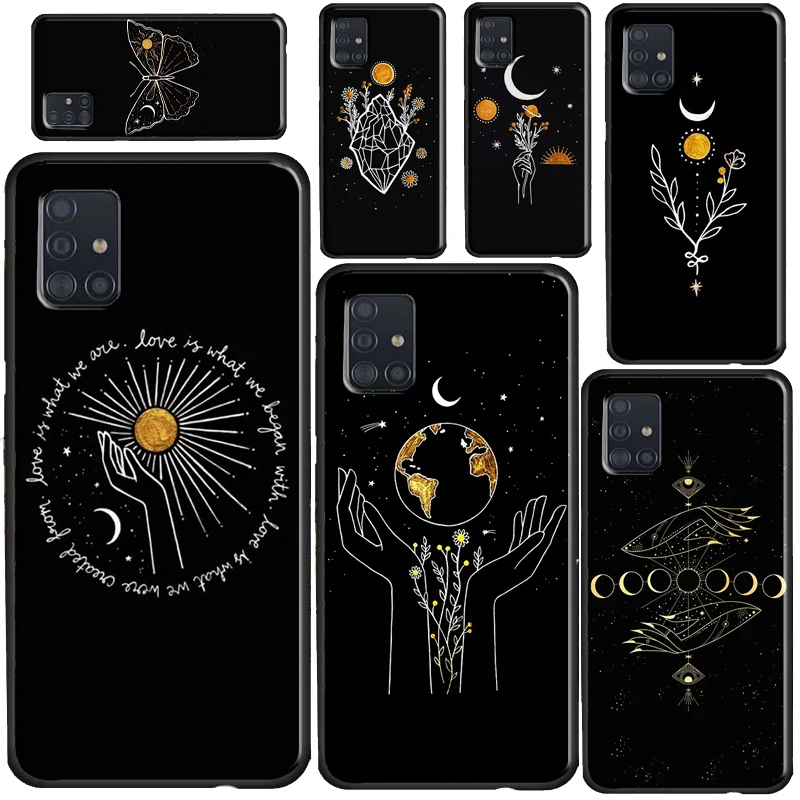 

Sun Flowers Cat Snake Moon Cover For Samsung A52 A72 A12 A32 A42 A51 A71 A41 A31 A11 A21S A20e A50 A70 A40 A20S Case
