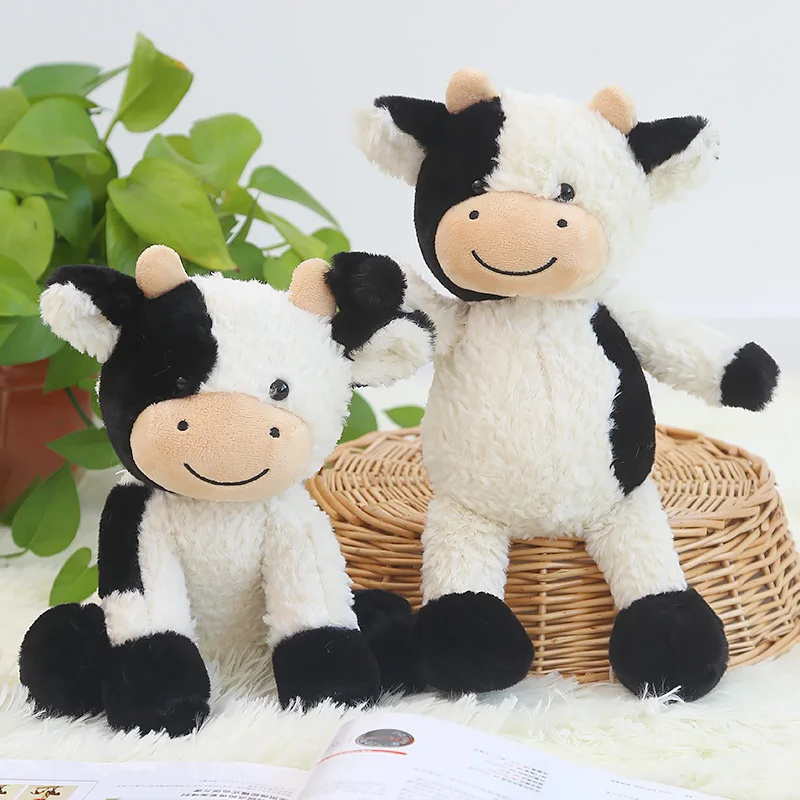 

Симпатичная плюшевая игрушка candice guo, милая мультяшная зверушка, улыбающийся Крупный рогатый скот, черная белая корова, мягкая кукла, подаро...