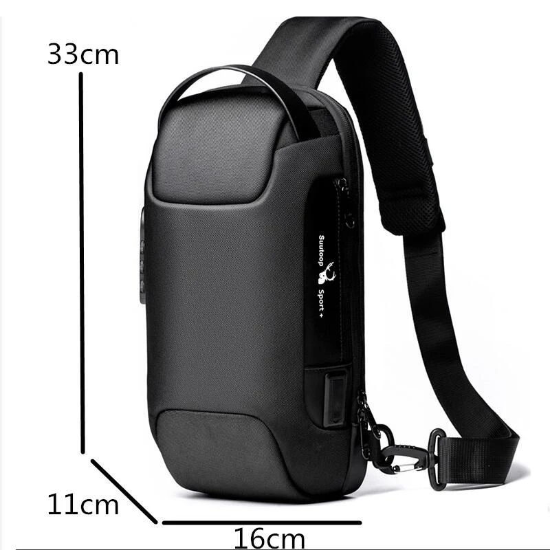 

2020 fashion chest bag usb anti-theft high quality men's bag outdoor casual shoulder bag waterproof crossbody trend men's bag