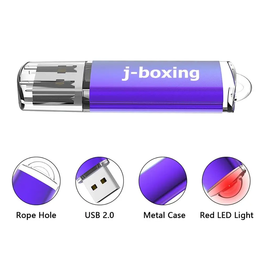 J-boxing 100PCS USB Flash Drive 64MB 128MB Rectangle Memory Stick 16GB 32GB Pen Drives for PCs Laptop Tablet Macbook USB Device