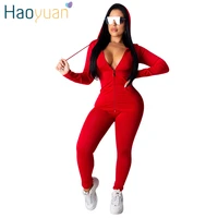 haoyuan two piece set tracksuit women fall winter clothing hoodie toppant sweat suits 2 piece lounge wear outfits matching sets