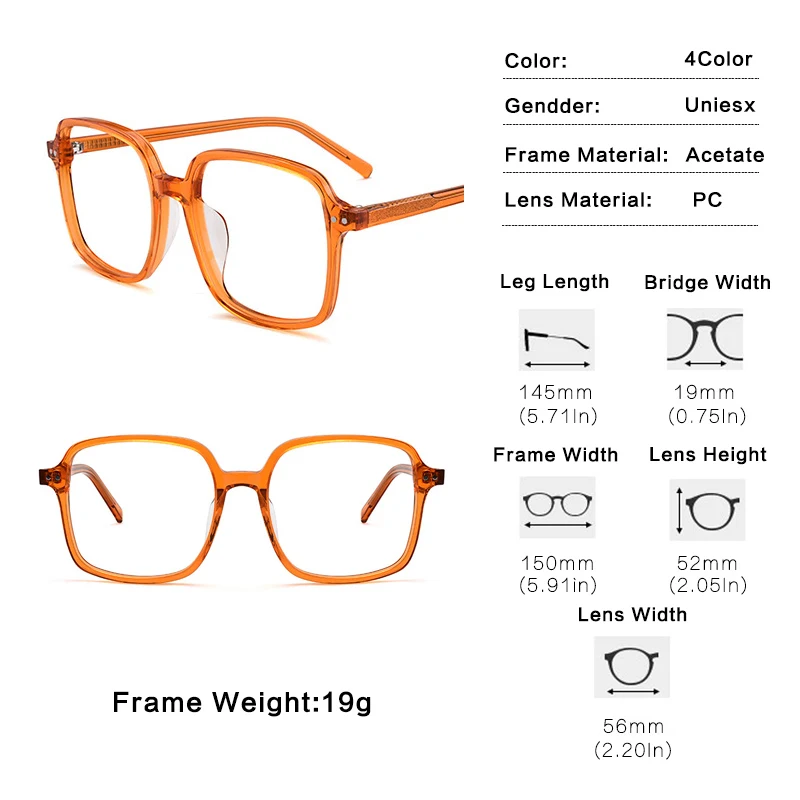 

2021 New Oversized Glasses Frames Women Transparent Prescription Eye Glasses Frames Lady Retro Optical Myopia Eyeglasses Frame