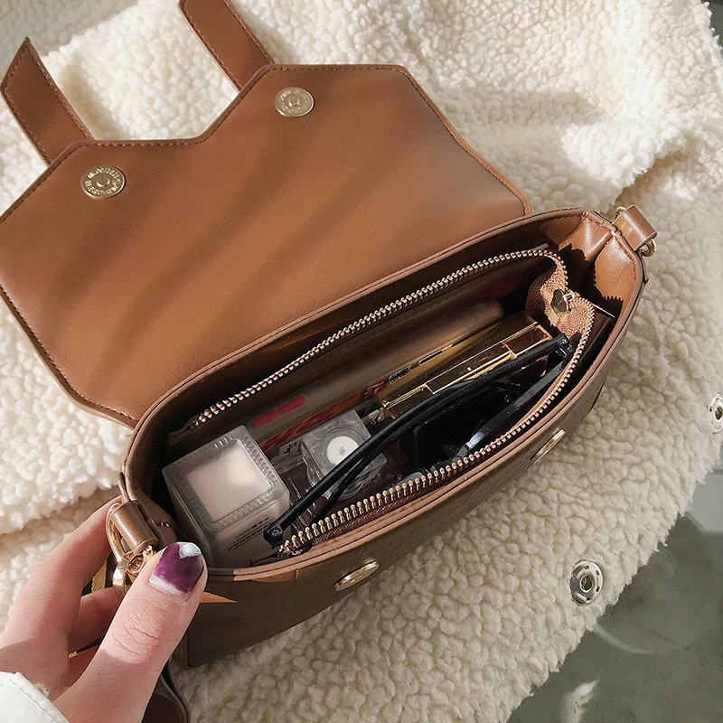 

Trend Crocodile Lock Square Bag for Women's Classic PU Wide Shoulder Strap Bag Casual Lady High-quality Solid Color Handbag Sac