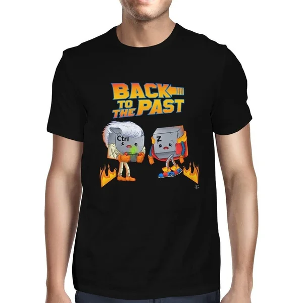 1Tee Mens Back To The Past Ctrl Z,Undo T-Shirt