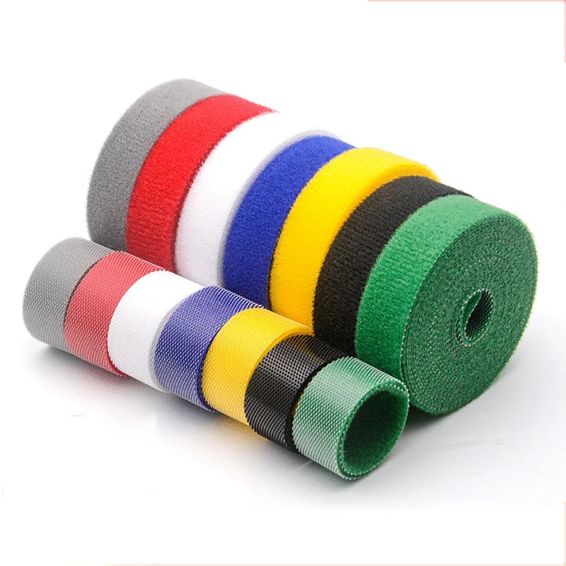 

2Meters/Roll 15/20mm Color Magical Glue Self-adhesive Cable Ties Hook Hair Integration Nylon Reusable Tape
