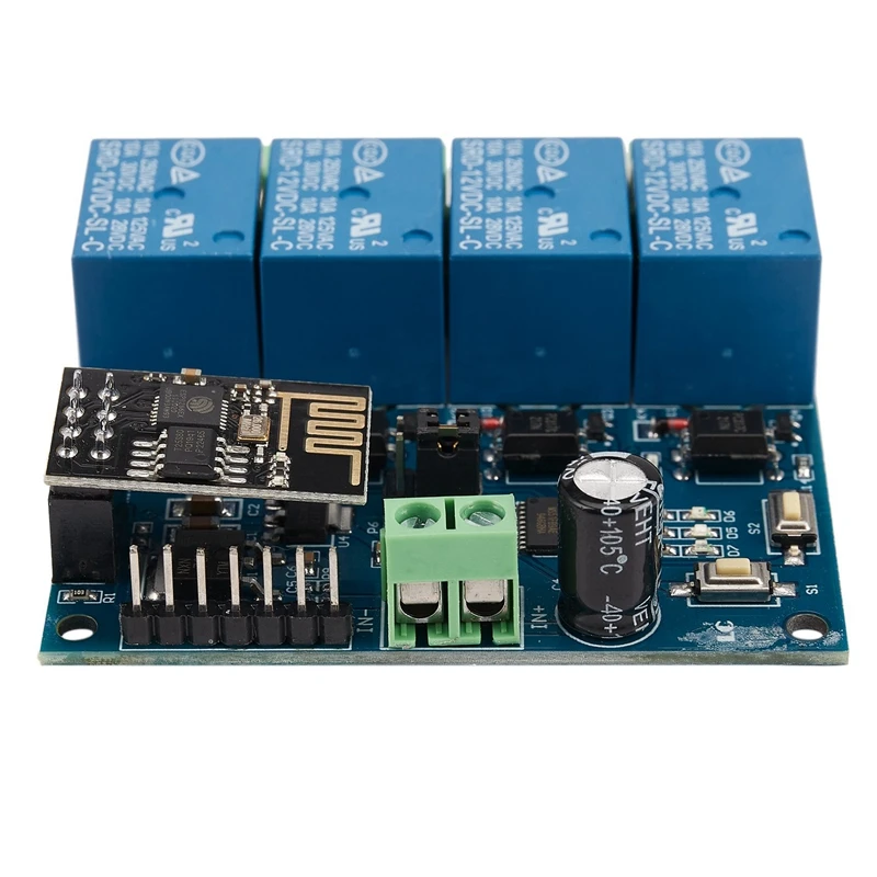 12V ESP8266 Four Ways Wifi Relay IOT Smart Home Cepphone APP Remote Control Switch | Электроника