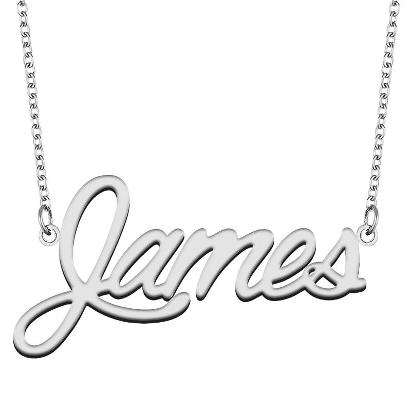 James Custom Name Necklace Customized Pendant Choker Personalized Jewelry Gift for Women Girls Friend Christmas Present