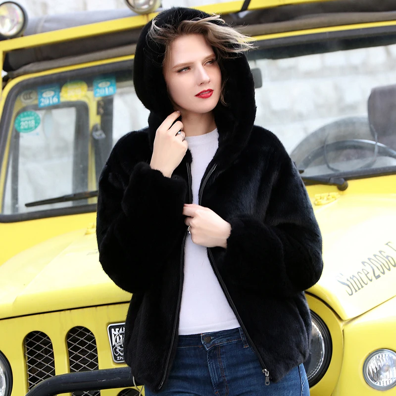 Coat 200% Imported Velvet Winter Warm Mink Fur Coats 2020 High Quality Female Thickening Outwear JK-92 MF220