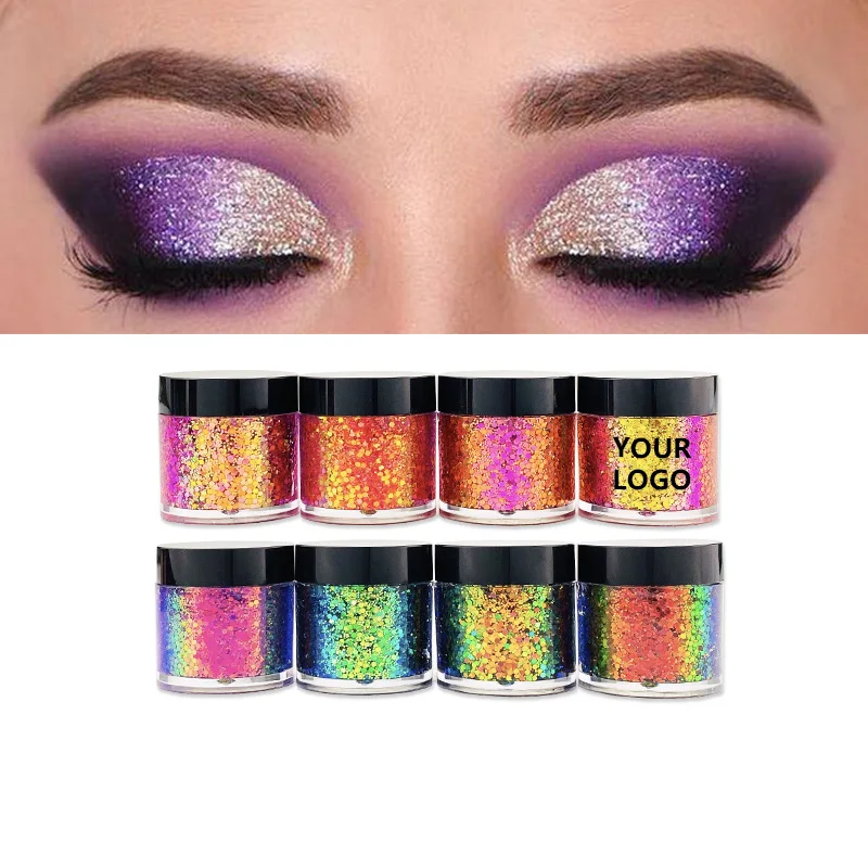 Halloween Glitter Sequins Eyeshadow Custom Private Label High Pigment Make Up Eye Shadow Loose Sequins for Party Eyes Makeup