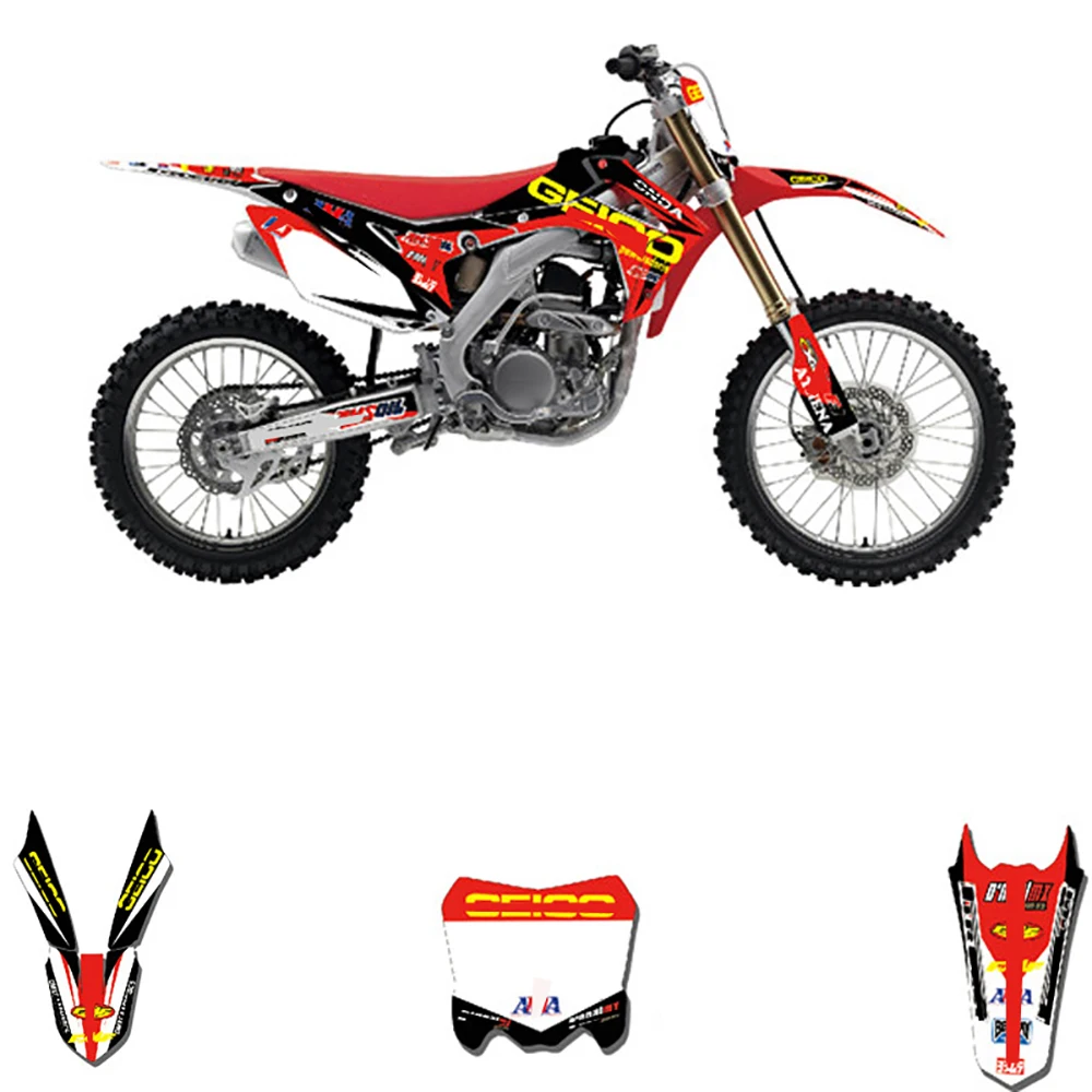 Индивидуальные номера полная графика фоны Наклейка Набор наклеек для Honda CRF250R CRF250- CRF 450 CRF450R 2013