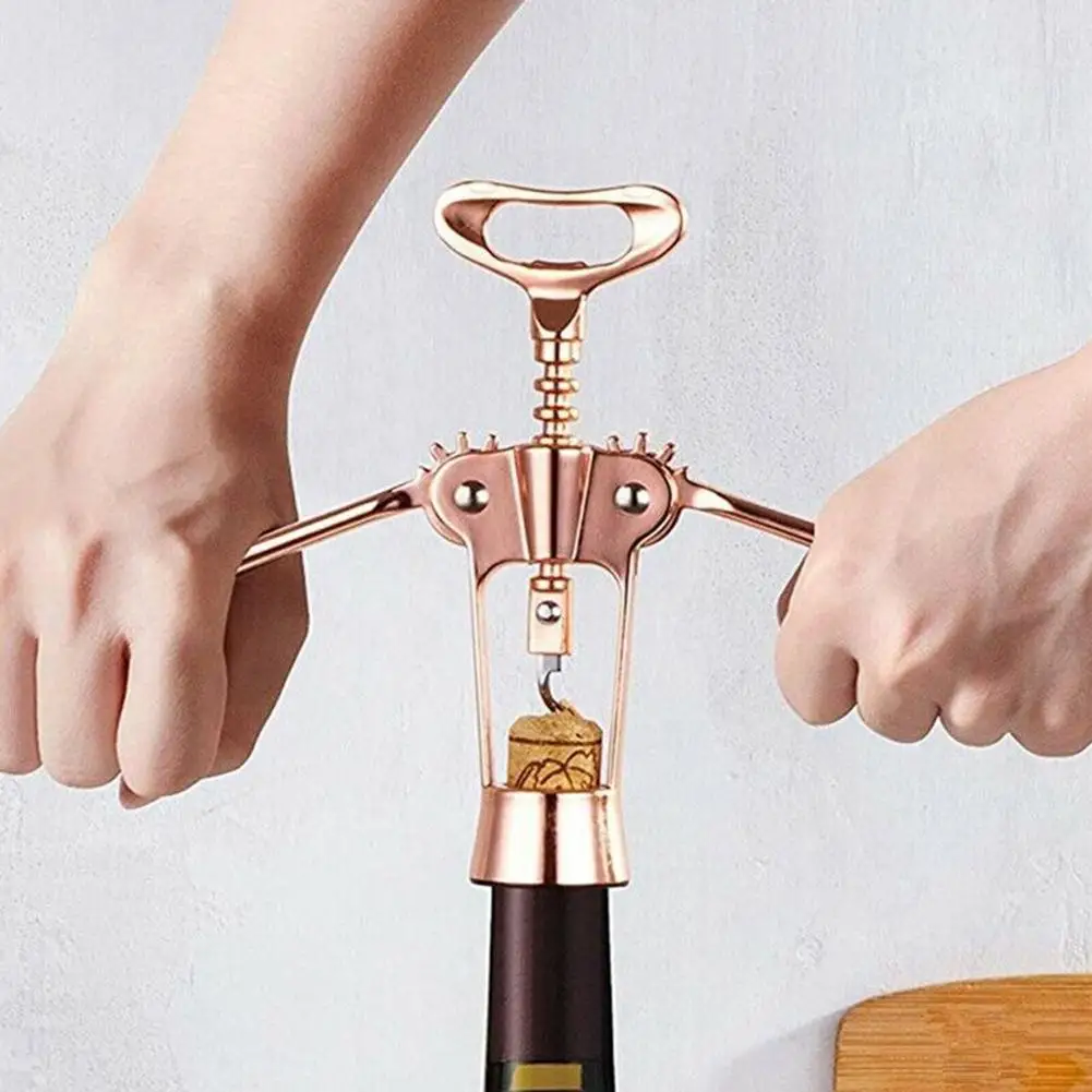 

Rose Gold Wing Corkscrew Wine Opener Wine Bottle Opener Zinc Alloy Beer Bottle Openers Restaurant Kitchen Steel Tools
