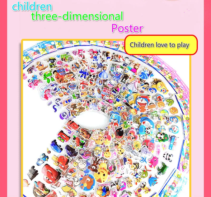 Новинка Лидер продаж 2020 наклейки 3d с героями мультфильмов водонепроницаемые ПВХ