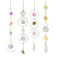 sun wind chime crystal rainbow maker car hanging pendant car rear view mirror hanging blessing protection home decor gift