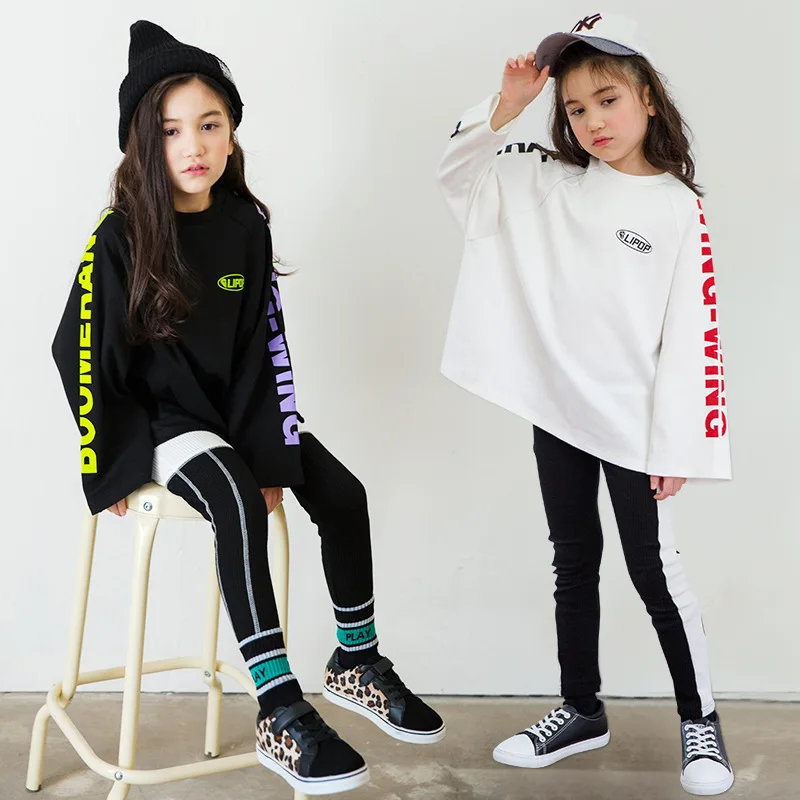 Спортивный костюм для девочек-подростков повседневный комплект из футболки и