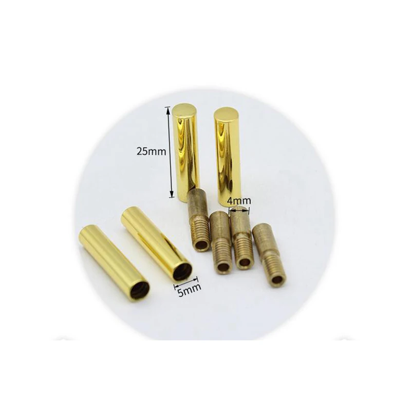 100 PCS Metal Aglets Shoelaces Tips Head DIY Replacement Metal Tips Gold Round Shoelace All DHL