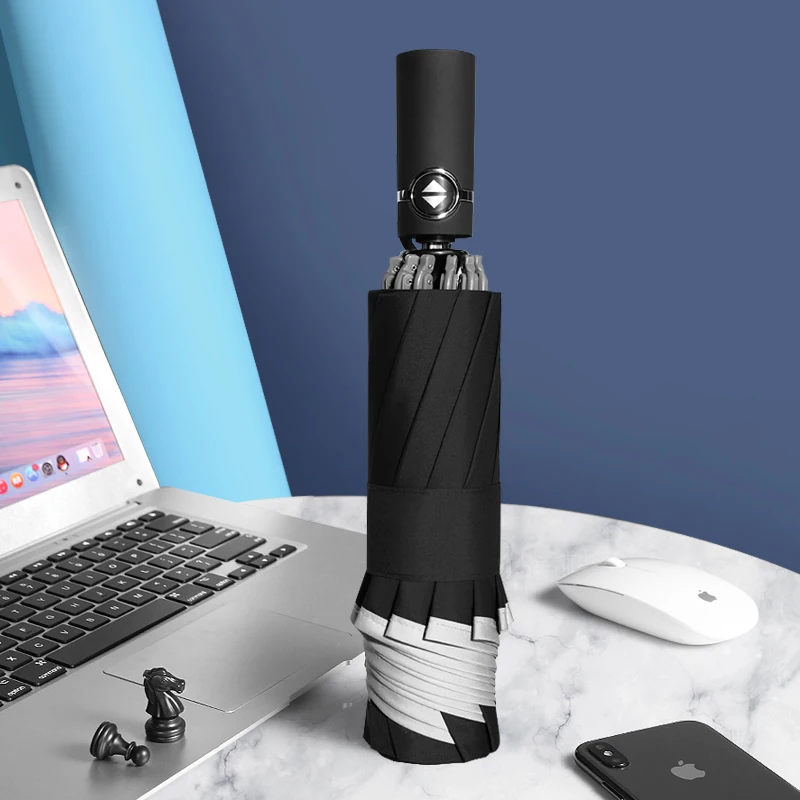 Online Ombrello Automatico Pieghevole Per Adulti Grande Business Antivento Lusso Pioggia Ombrello Trasparente Donna Outdoor Guarda Chuva Rain Gear BK50Y