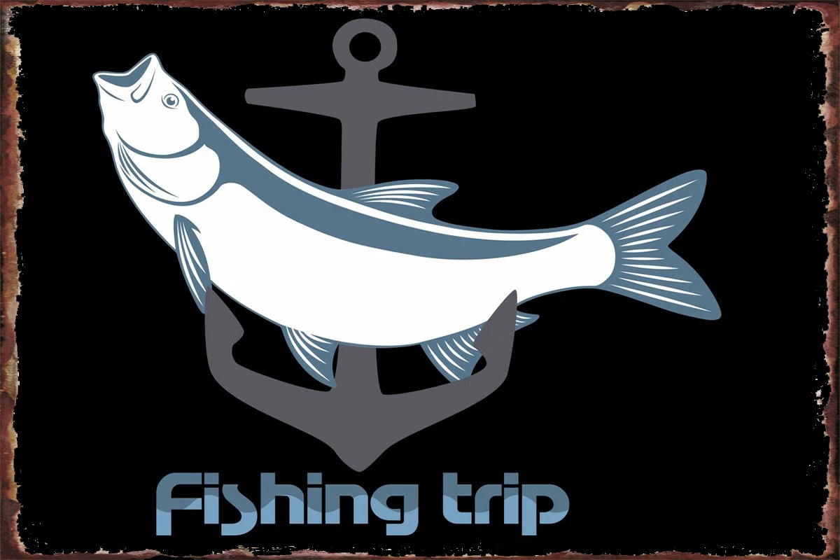 Жестяные таблички с винтажным металлическим знаком для рыбалки оловянные