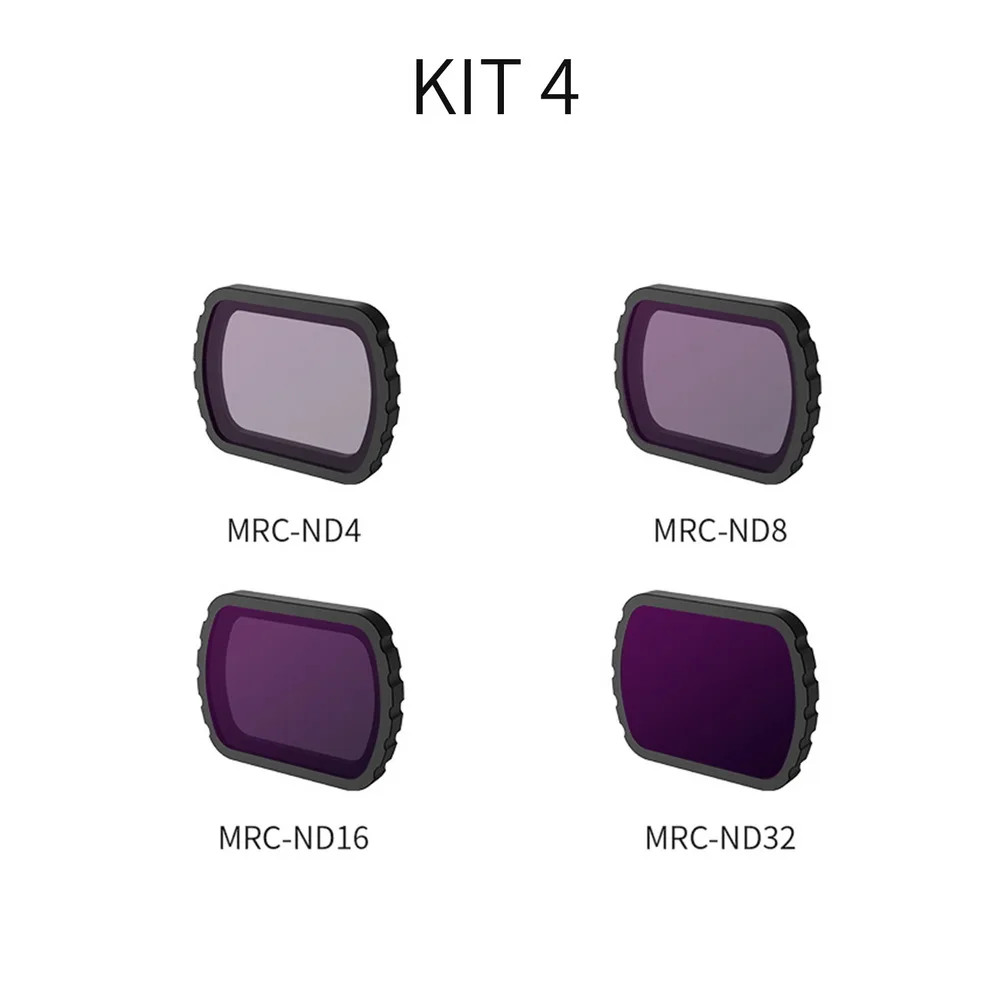 kit 4 OSMO карманный фильтр для камеры CPL/UV/ND 4 8 16 32/ND 4 8 16 32PL набор фильтров нейтральной плотности для DJI Osmo Карманный оптический стеклянный объектив - Цвет: kit 4
