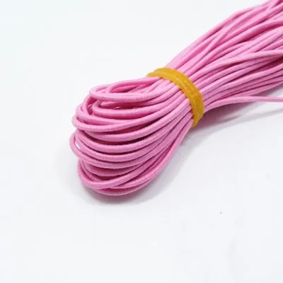 Dark pink 5meters 2 мм Экологичный круглый резиновый эластичный шнур эластичные ленты Веревка Ювелирные браслеты изготовление одежды бирка DIY аксессуары для рукоделия - Цвет: Dark pink 5meters