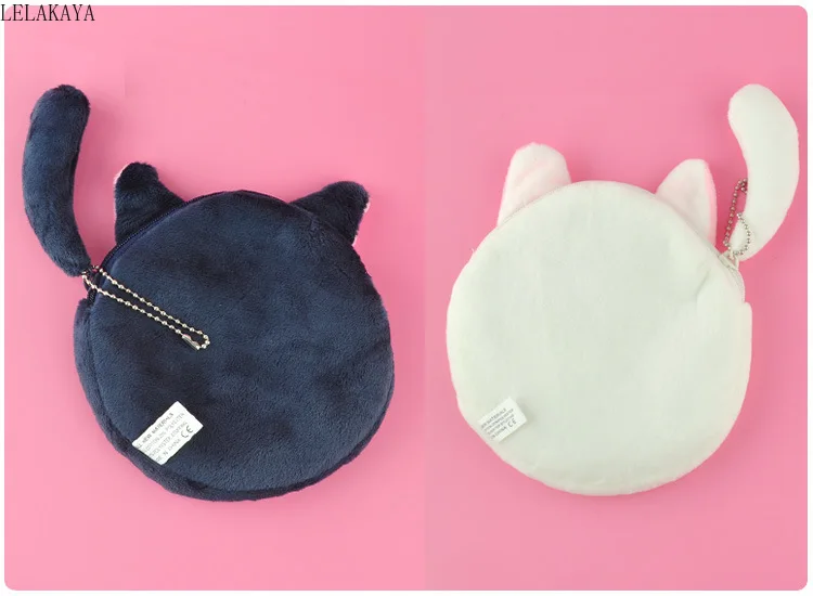 Милый розовый Луна кошка плюшевое портмоне творческий для подростковых