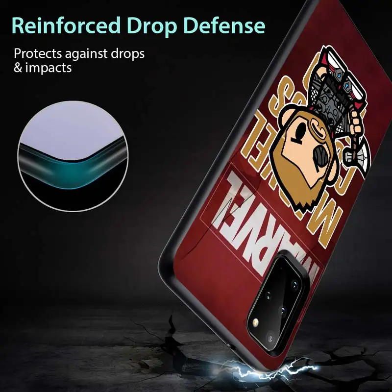 

Marvel cartoon hero for Samsung Note 8 9 10 20 M02 M10 M10S M20 M21 M30 M31 M31S M40 M60S Ultra Plus Black Phone Case