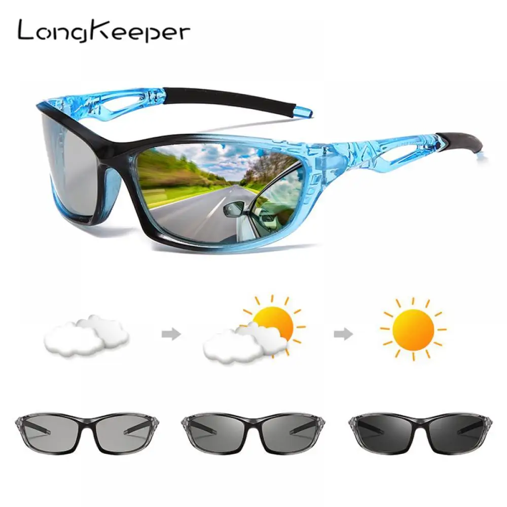 

LongKeeper Photochromic Sunglasses Men Polarized Car Driving Chameleon Sun Glasses Male Anti-Glare Sports Eyewear UV400 Goggles