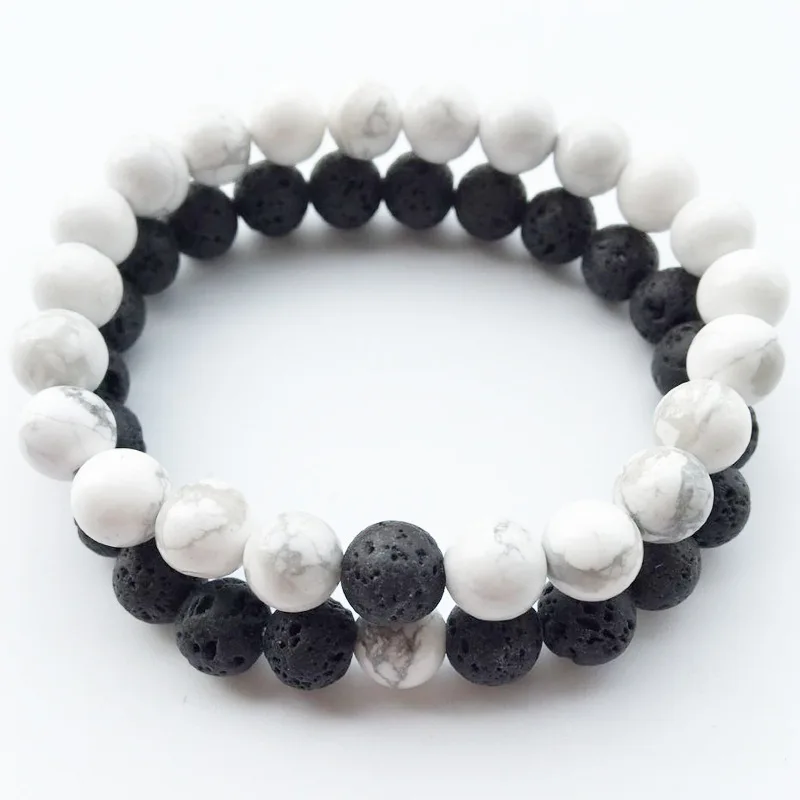 1/2 шт. Модный натуральный браслет из натурального камня для мужчин и женщин пара