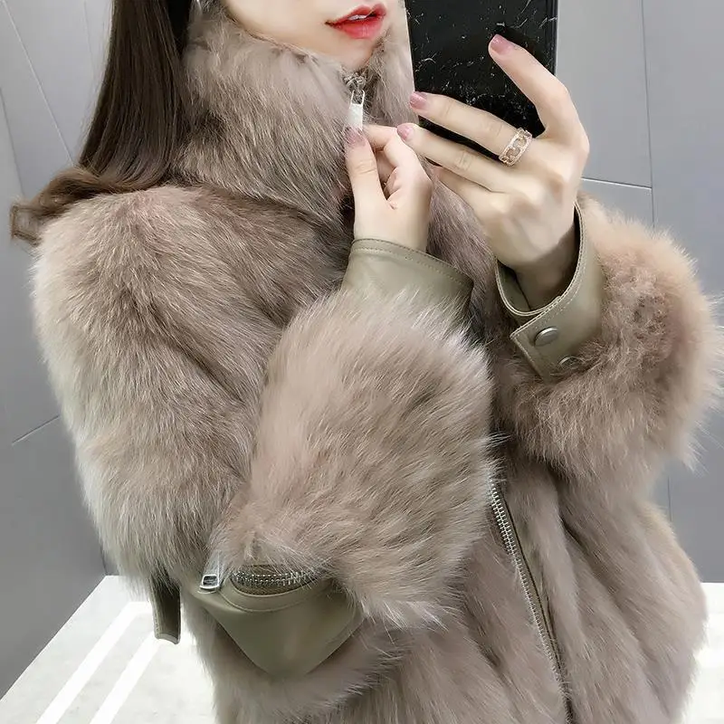 Fur Coats and Jackets Women Autumn and Winter The New Imitation Female Short Thicken Fashion Thin Faux Fox Fur