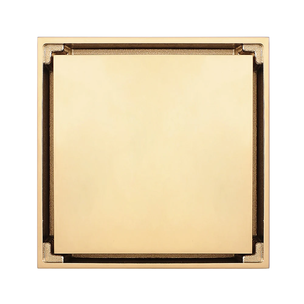 HIDEEP 10x10 см антизапаховый напольный слив цвета шампанского Латунная вставка для