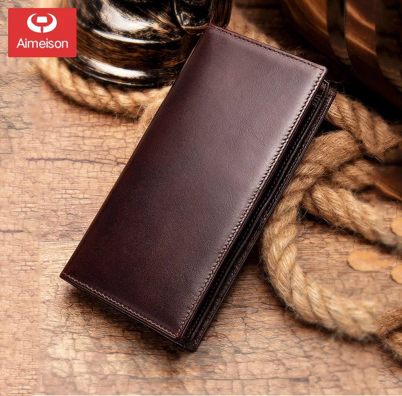 Мужской кошелек клатч из натуральной кожи органайзер Длинный для монет