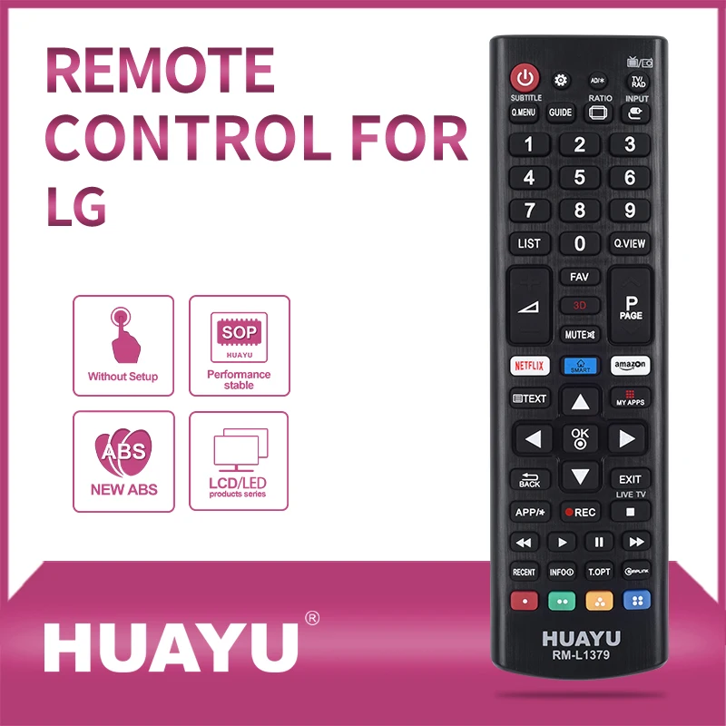 

LG RM-L1379 Universal Remote Control for LG LCD/LED TV AKB33871407 MKJ32022805 6710900010A/E/F TV Replacement Remote Controller