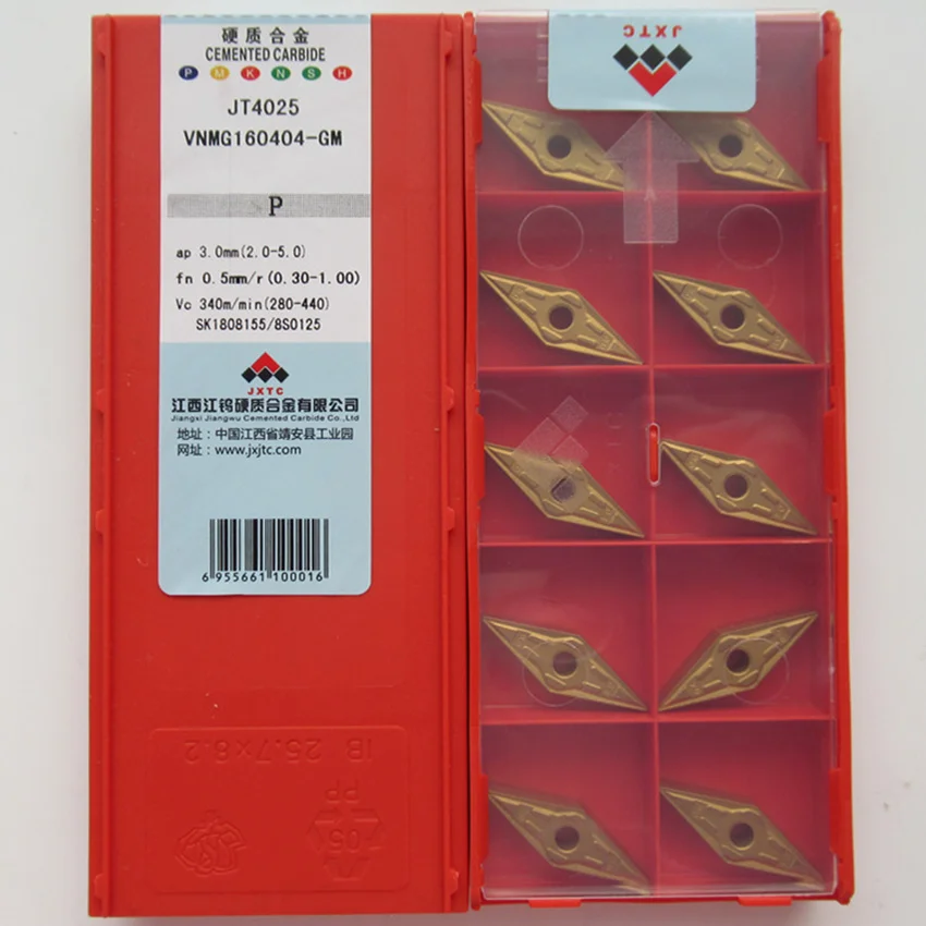 

JXTC VNMG160404-GM JT4025 / VNMG160408-GM JT4025 / VNMG160404-GM JT4125 / VNMG160408-GM JT4125 вставки из карбида ЧПУ 10 шт./корт.