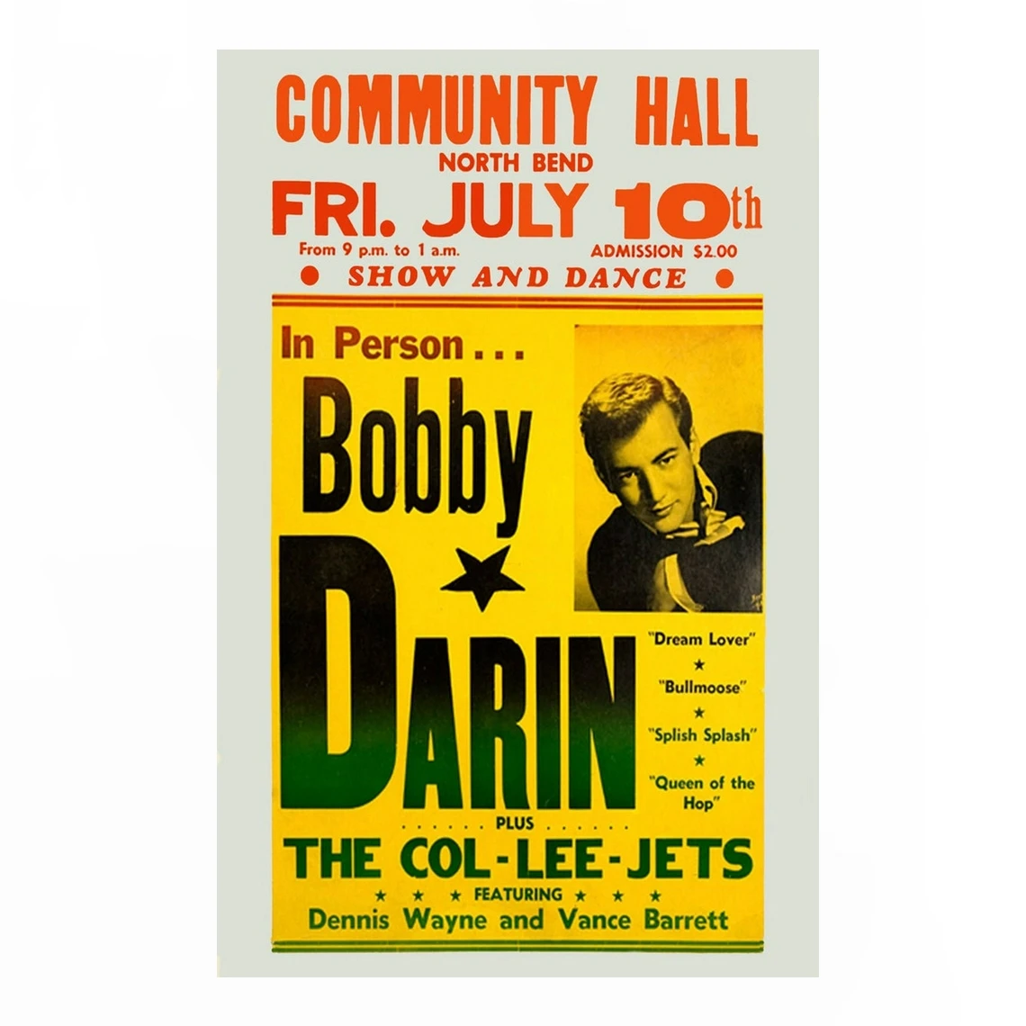 Винтажные музыкальные концертные постеры Bobby Darin холст печать плакатов украшение