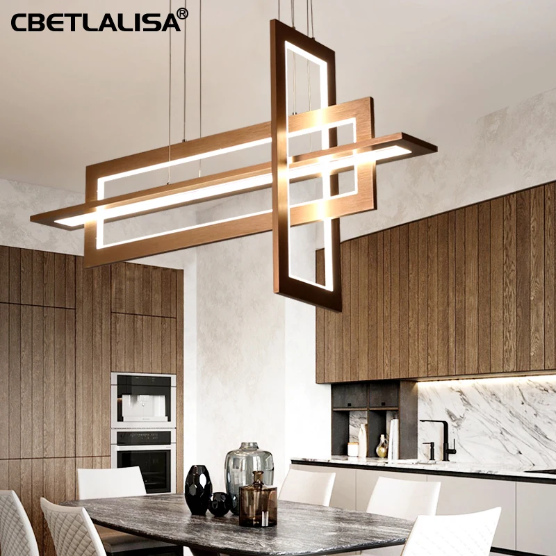 LED Люстра в офисе кабинет люстра ресторане，кофе цвет，люстра на кухню детскую