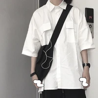white shirt female korean version loose student harajuku short sleeve summer coat shirt fairy style