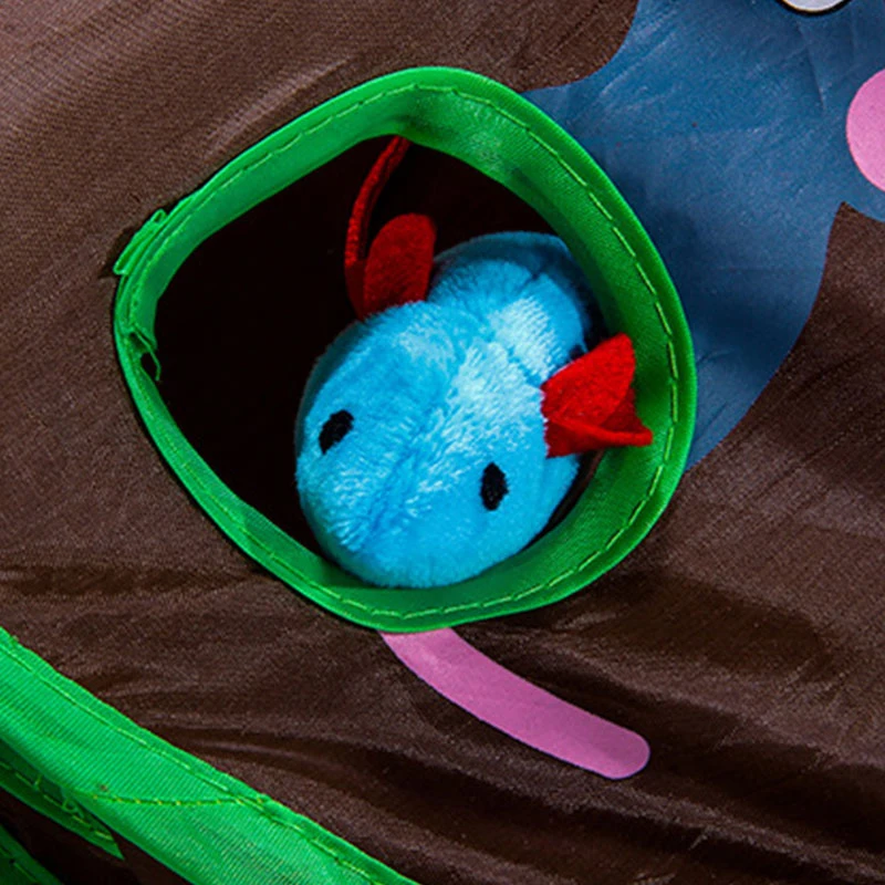 

1pc New Cute Pet Cat Interactive Hide Seek Game 9 Holes Tunnel Mouse Hunt Intelligence Toy Pet Hidden Hole Kitten Foldable Toys