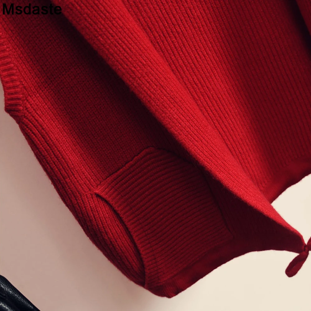 Свитер женский трикотажный осенне-осенний короткий с капюшоном - купить по