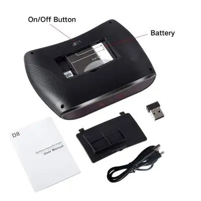 

D8 Wireless Mini Keyboard I8 Backlight English Russian 2.4GHz Air Mouse Touchpad Controller Typewriter for Android TV BOX