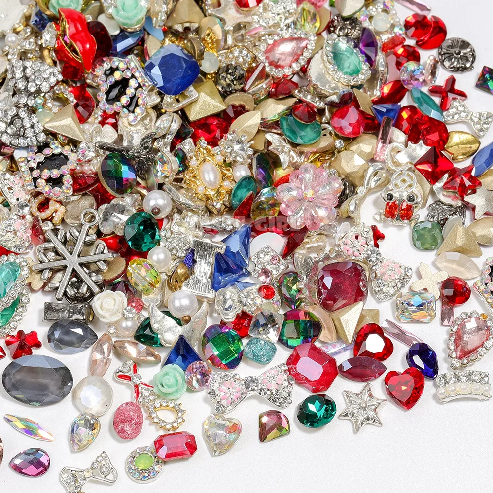 Бусины 3D разных форм с акриловыми бриллиантами разные формы 20 шт.|Стразы и