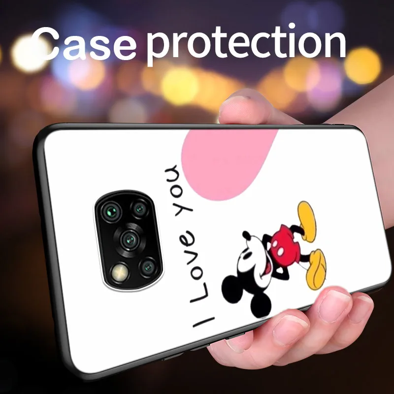 Mickey and Minne BFF For Xiaomi Poco M4 X4 X3 F3 GT NFC M3 C3 M2 F2 F1 X2 Pro Mi Mix3 Silicone Black Phone Case Coque Capa