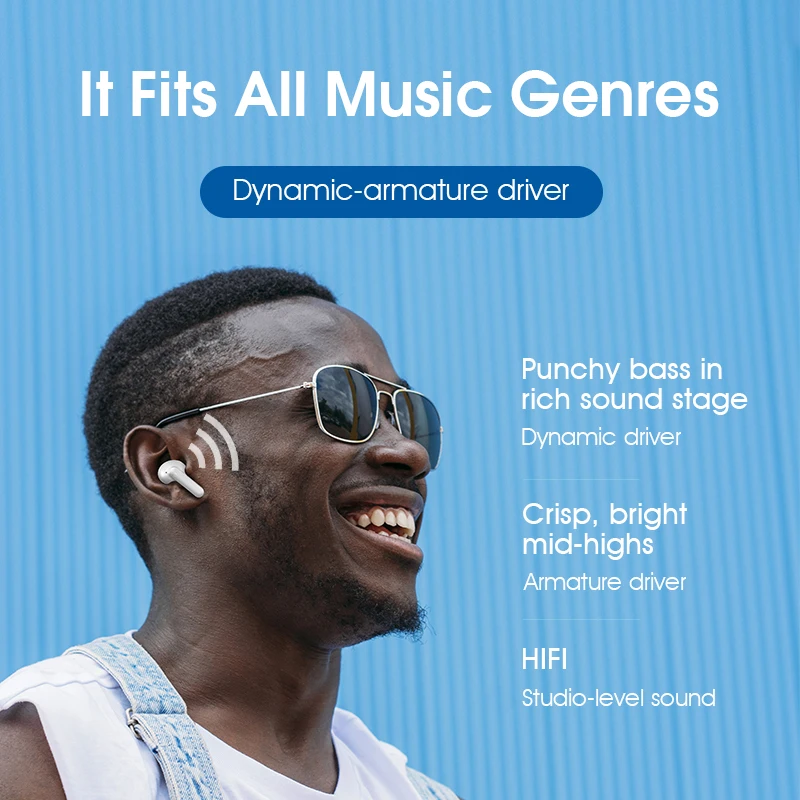Наушники QCY T11 с динамическим якорем Hi Fi Беспроводные наушники поддержкой Bluetooth 4