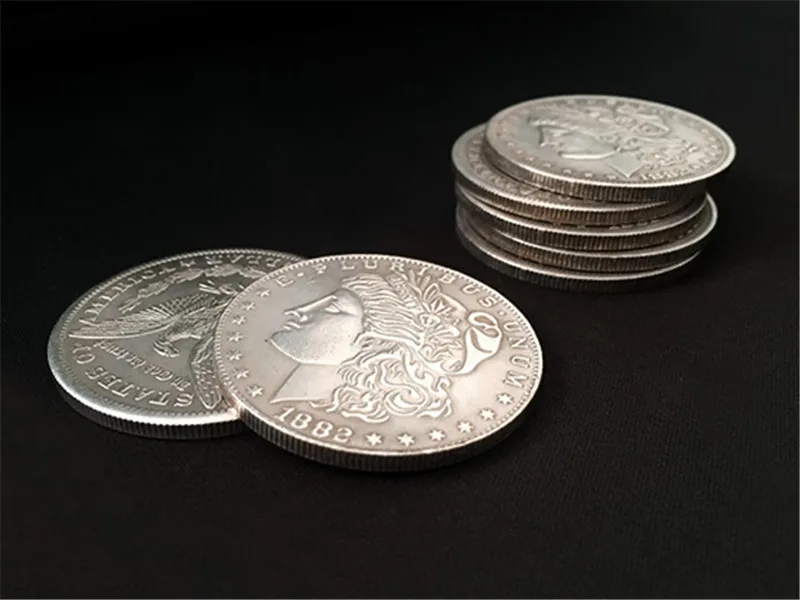 Morgan Dollar Shell и Набор монет (5 + 1 корпус) магические трюки крупным планом иллюзии