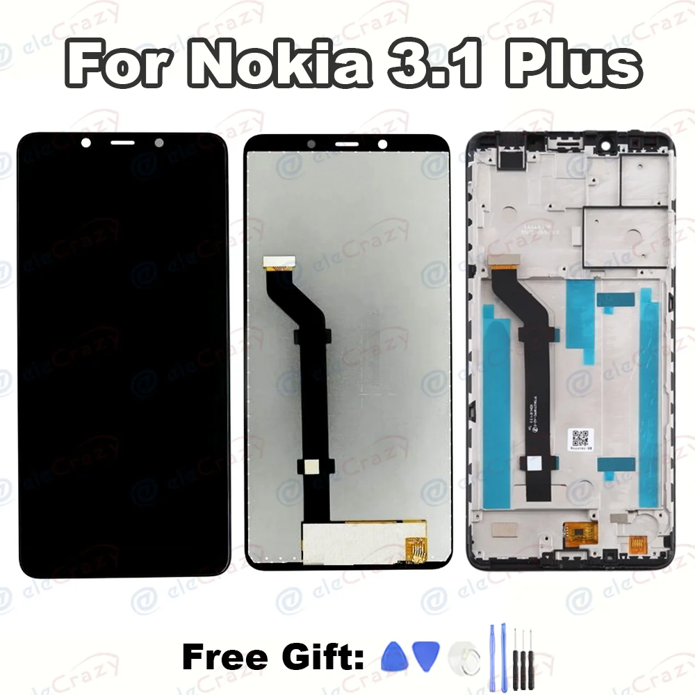 

Для оригинального Nokia 3,1 Plus 1118 Plus ЖК-дисплей + рамка TA-1104 1125 1117 1113 1115 дисплей сенсорный экран в сборе Замена