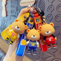cartoon epoxy jersey bear keychain personality couple accessories cute bag pendant creative gift decoration popular keychain