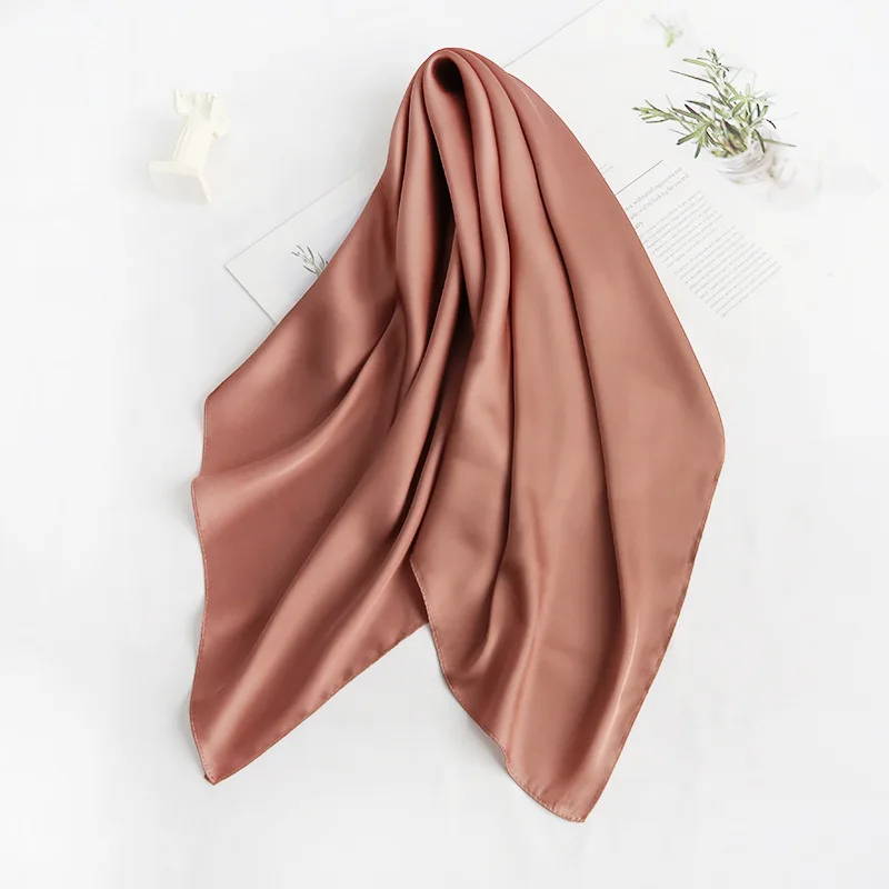 Женский шарф повязка на голову однотонный черный белый зеленый 70 Х70 см| |