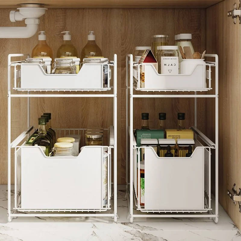 netel under sink storage rack 2 tier sliding cabinet basket countertop pull out organizer drawer spice shelf in the kitchen free global shipping