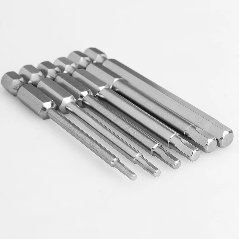 6Pcs 75mm Allen Wrench Drill Bit Set S2 Steel Magnetic Hex Inner Hexagon Head Screwdriver | Инструменты