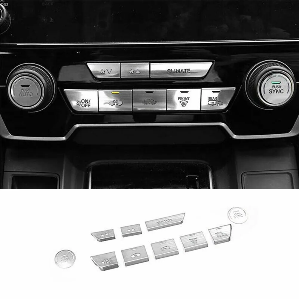 

1 Set Button Cover Trim Button For Honda CR-V CRV 2017-2021 Silver Sticker Brand New