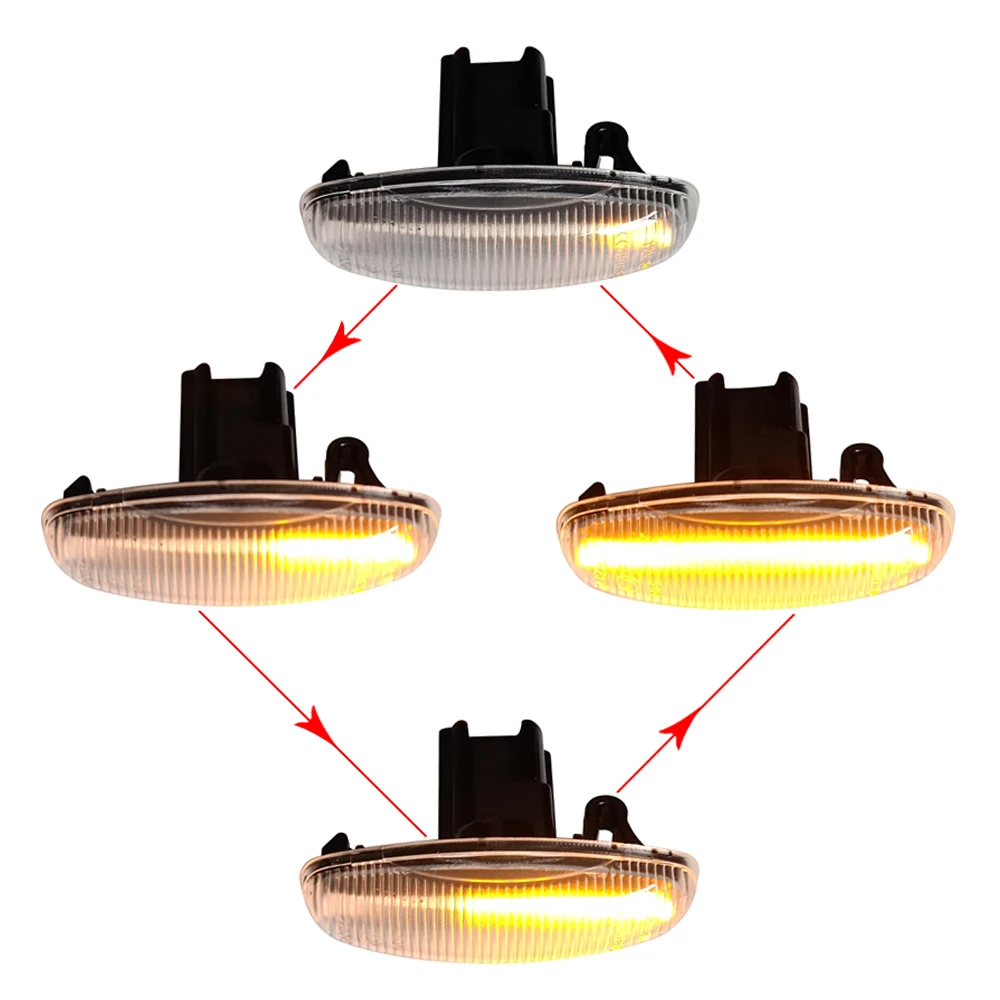 Динамический светодиодный поворотник с текущей водой боковой габаритный