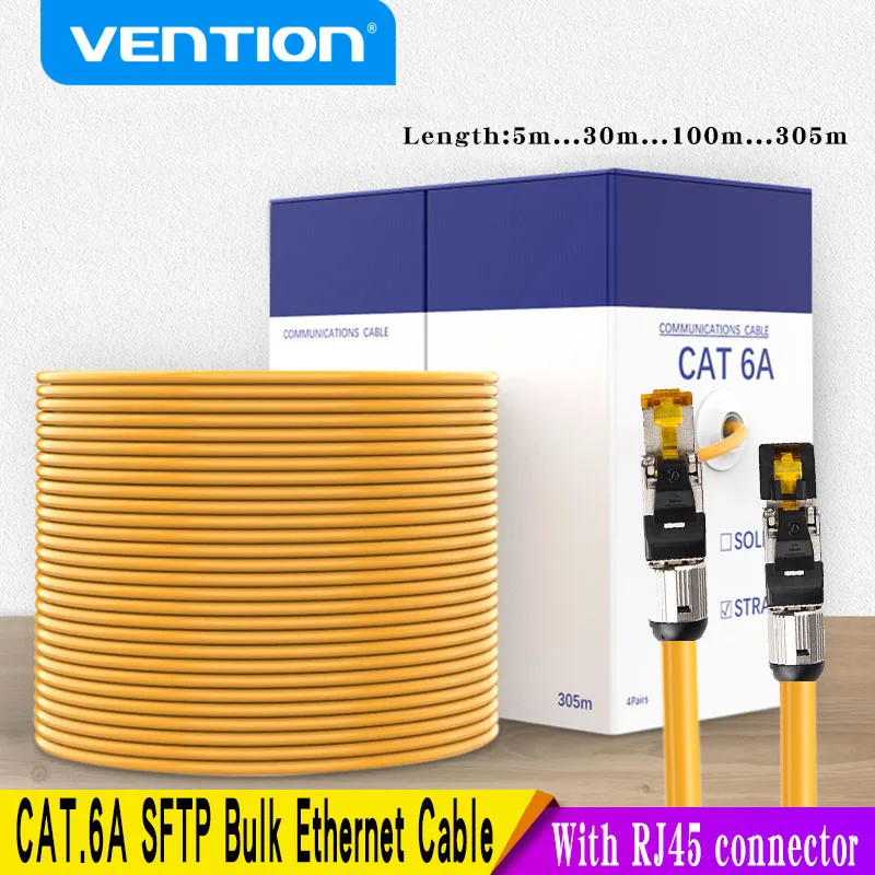 

RJ45 Cat6A Ethernet Cable SFTP Conector rj 45 cat 6A internet lan cable FCL engineering network cable 50M/100M/305M Patch Cord